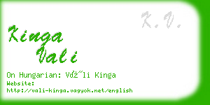 kinga vali business card